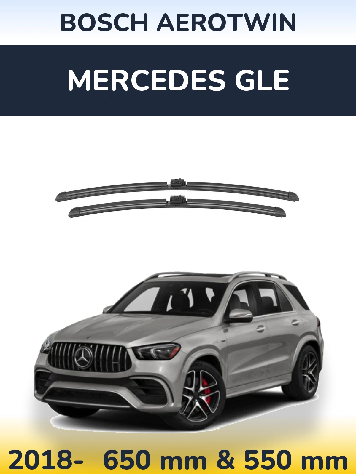 Komplet przednich wycieraczek BOSCH AeroTwin 650 & 550 mm do Mercedes GLE 2018-2026