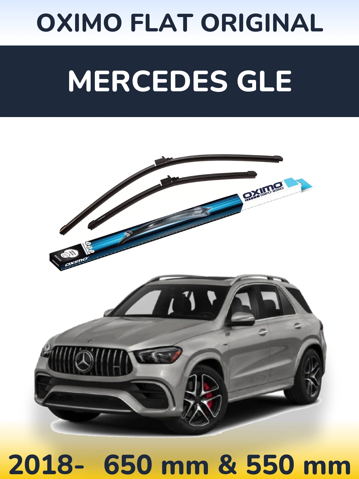 Komplet przednich wycieraczek Oximo Flat Original 650 & 550 mm do Mercedes GLE 2018-2026