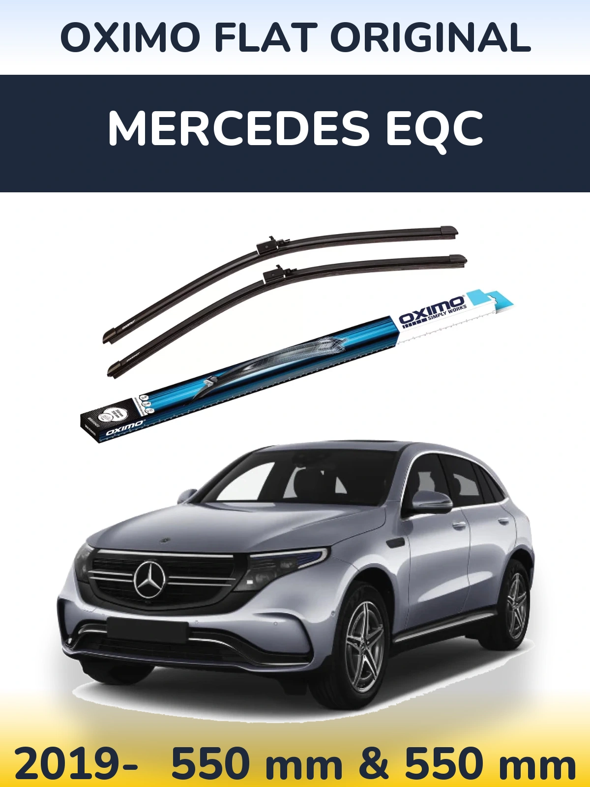 Комплект передніх щіток Oximo Flat Original 550 & 550 мм для Mercedes EQC 2019-2026