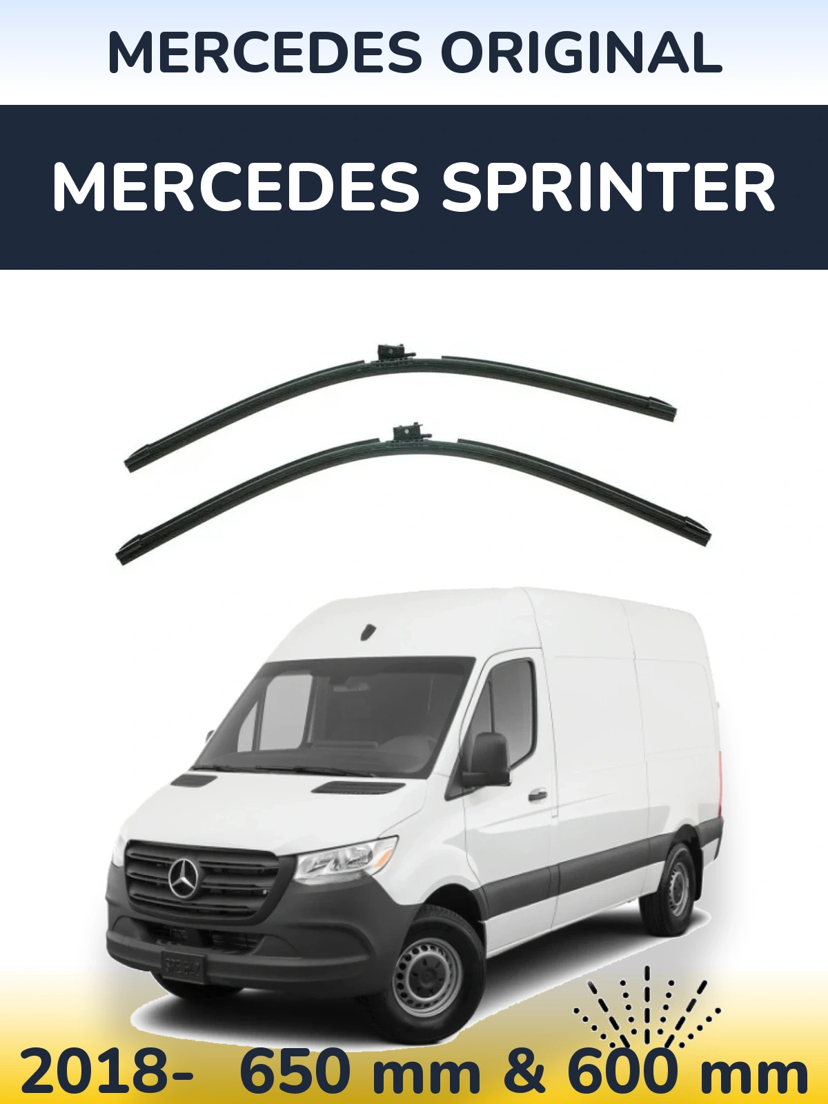 Комплект передних дворников Mercedes OEM Mercedes Original 650 & 600 мм для Mercedes Sprinter 2018-2026