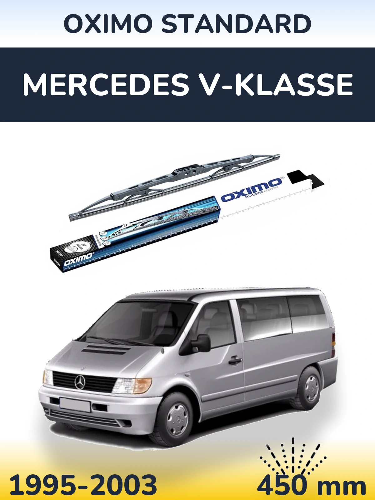 Задний дворник Oximo Standard 450 мм для Mercedes V-Klasse 1995-2003