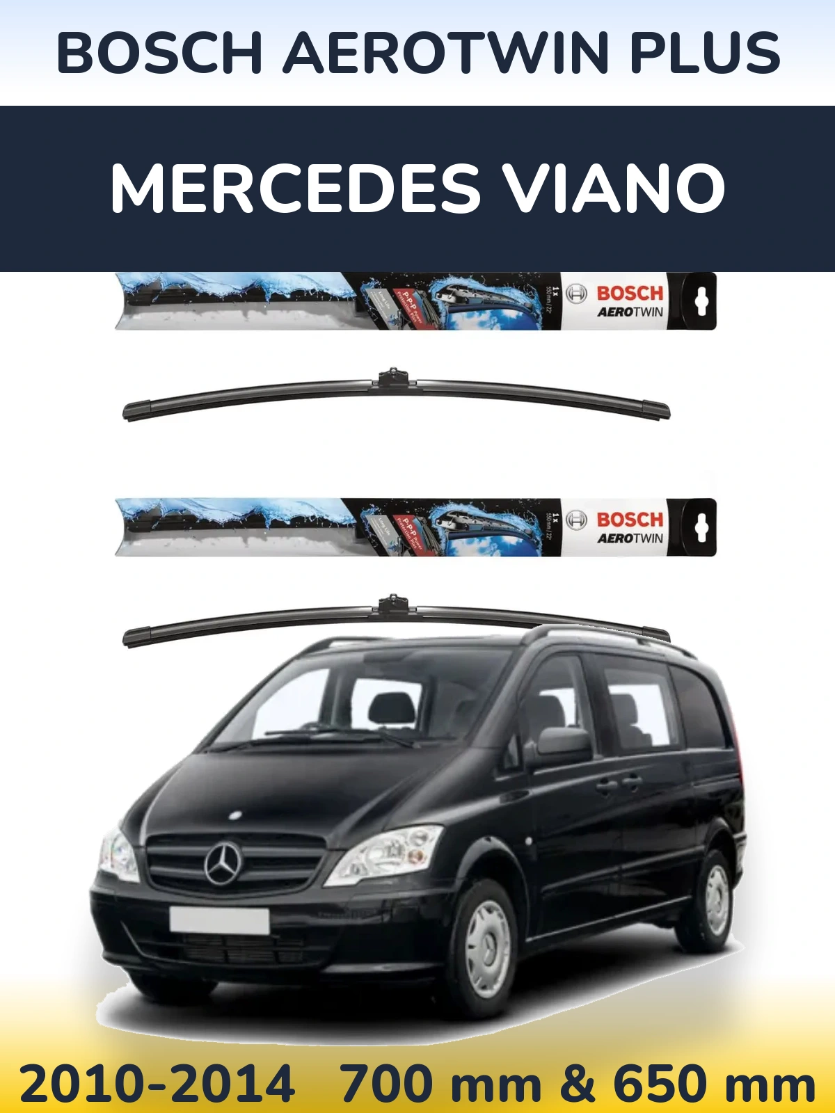 Komplet przednich wycieraczek BOSCH AeroTwin Plus 700 & 650 mm do Mercedes Viano 2010-2014