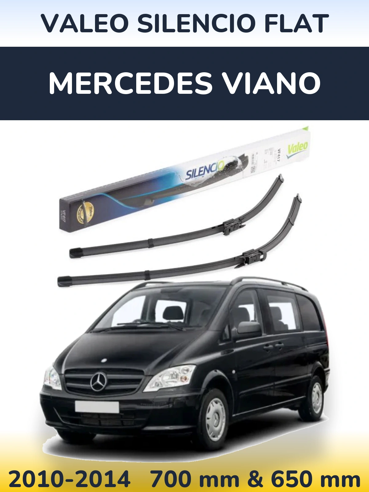 Komplet przednich wycieraczek Valeo Silencio Flat 700 & 650 mm do Mercedes Viano 2010-2014