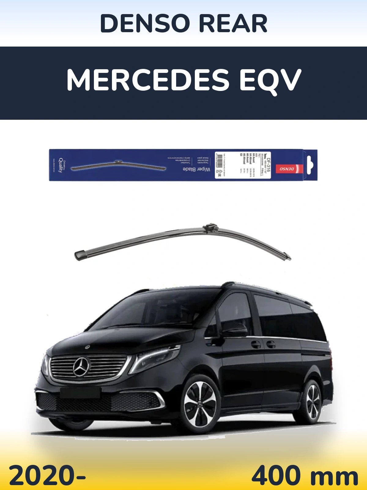 Rear wiper blade Denso Rear 400 mm for Mercedes EQV 2020-2026