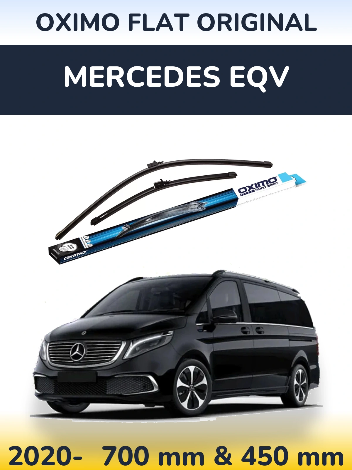 Комплект передних дворников Oximo Flat Original 700 & 450 мм для Mercedes EQV 2020-2026