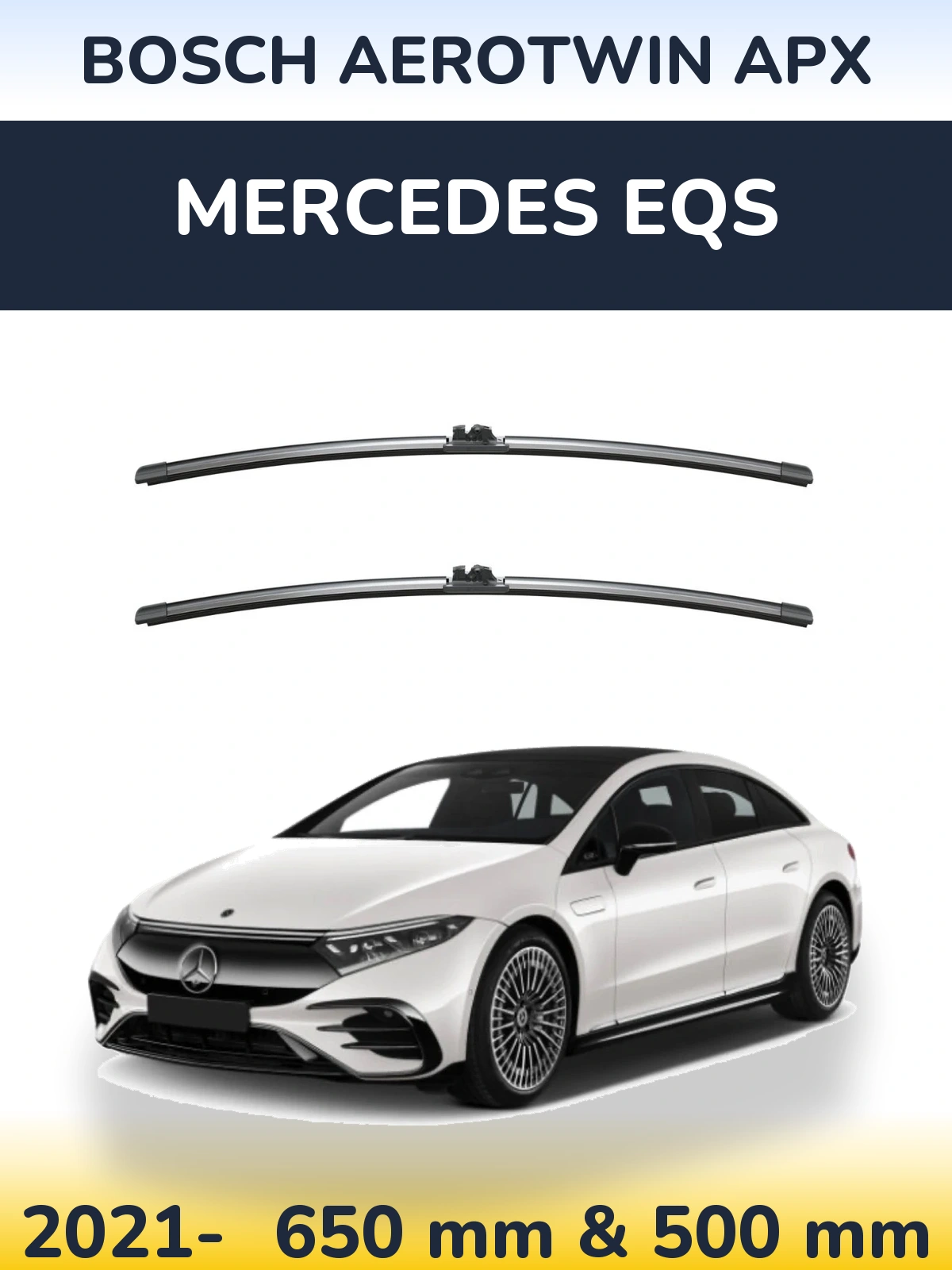 Комплект передніх щіток BOSCH AeroTwin APX 650 & 500 мм для Mercedes EQS 2021-2026