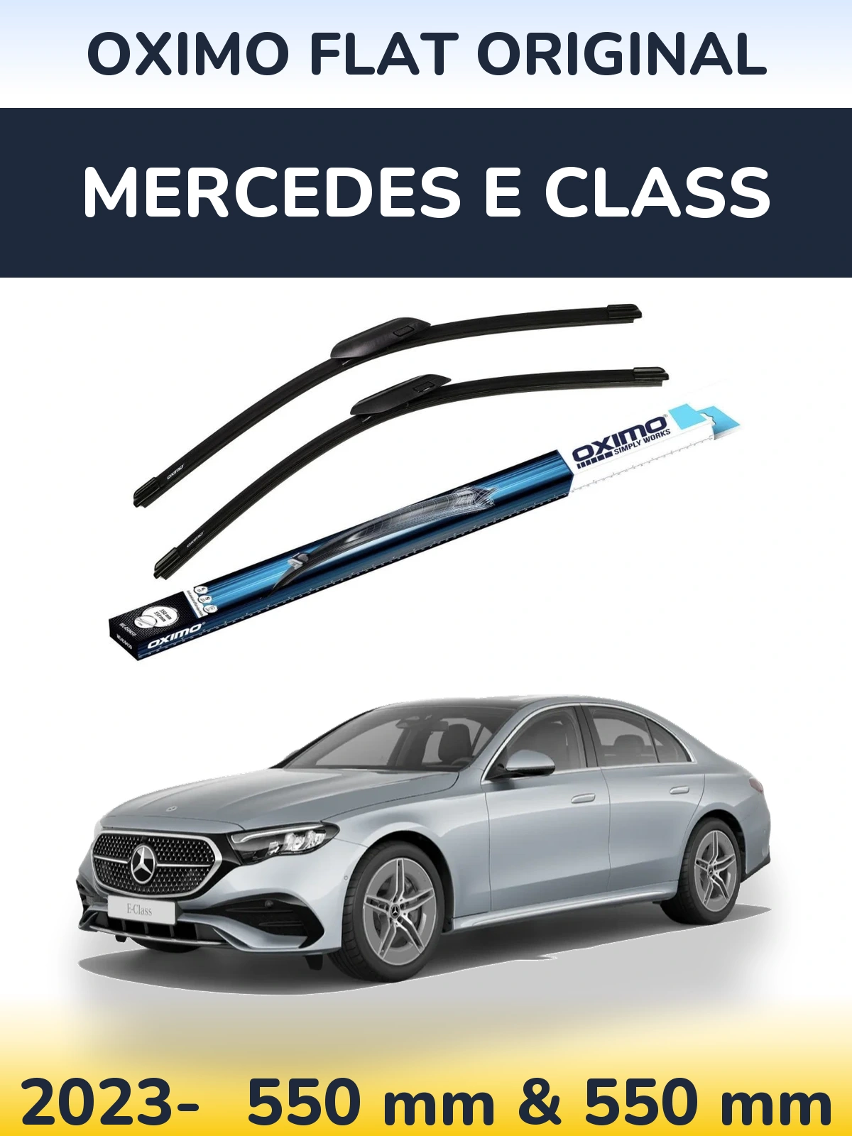 Комплект передних дворников Oximo Flat Original 550 & 550 мм для Mercedes E Class 2023-2026