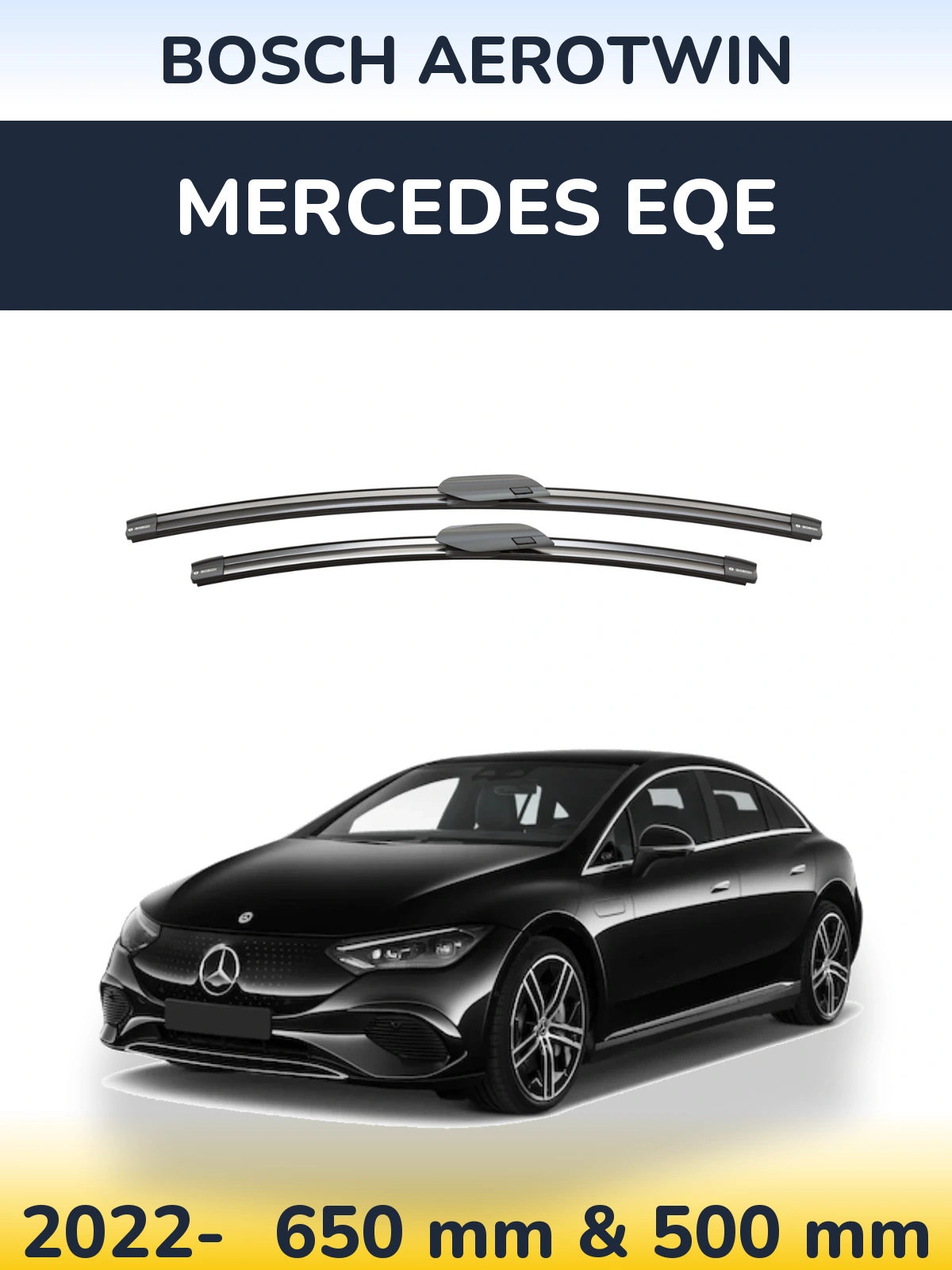 Front wiper blade set BOSCH AeroTwin 650 & 500 mm for Mercedes EQE 2022-2026