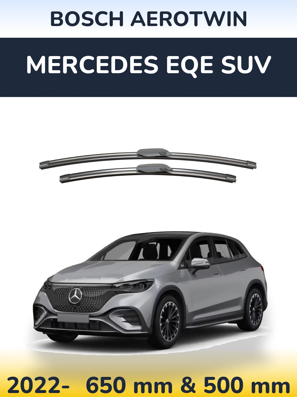 Комплект передних дворников BOSCH AeroTwin 650 & 500 мм для Mercedes EQE SUV 2022-2026