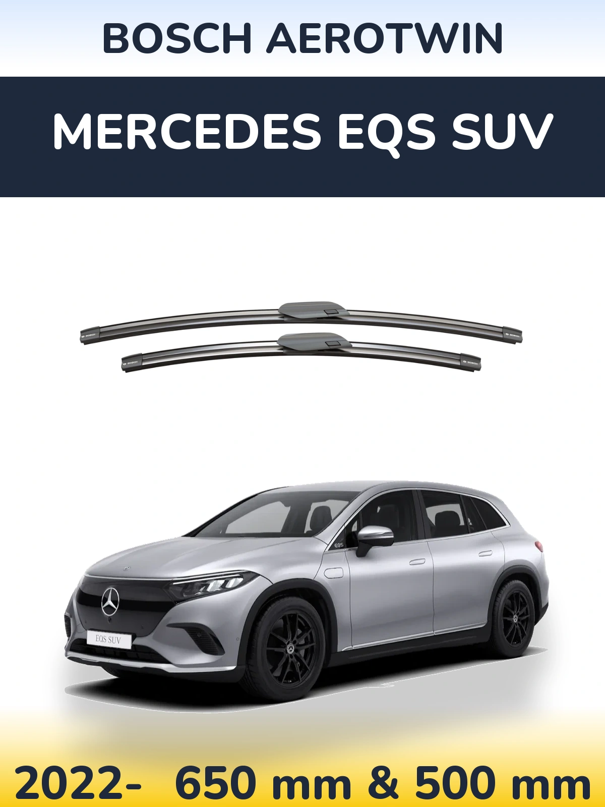 Komplet przednich wycieraczek BOSCH AeroTwin 650 & 500 mm do Mercedes EQS SUV 2022-2026