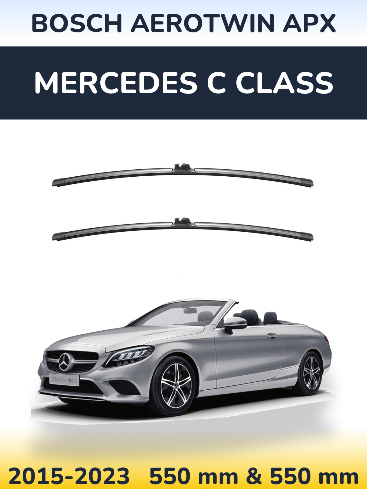 Komplet przednich wycieraczek BOSCH AeroTwin APX 550 & 550 mm do Mercedes Klasa C 2015-2023