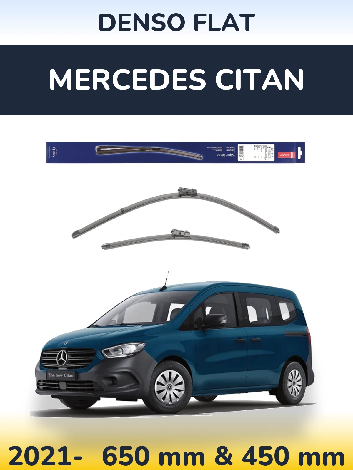 Komplet przednich wycieraczek Denso Flat 650 & 450 mm do Mercedes Citan 2021-2026