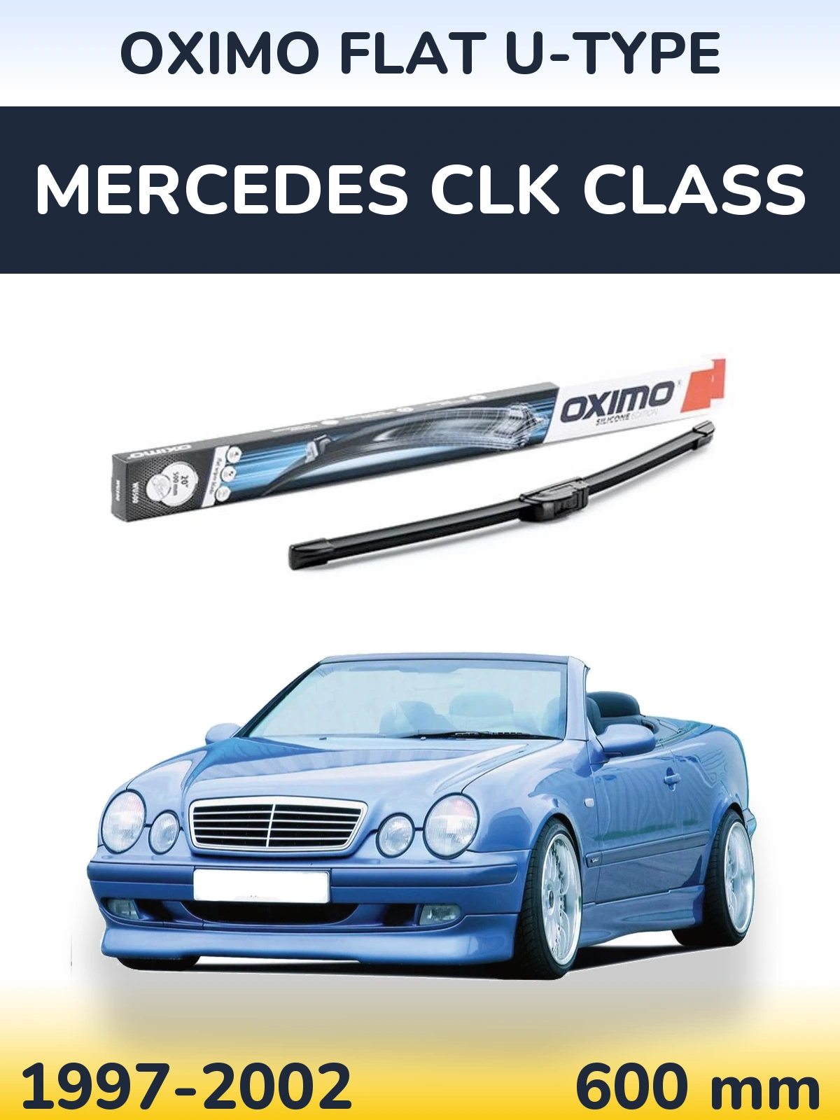 Przednia wycieraczka Oximo Flat U-type 600 mm do Mercedes Klasa CLK 1997-2002