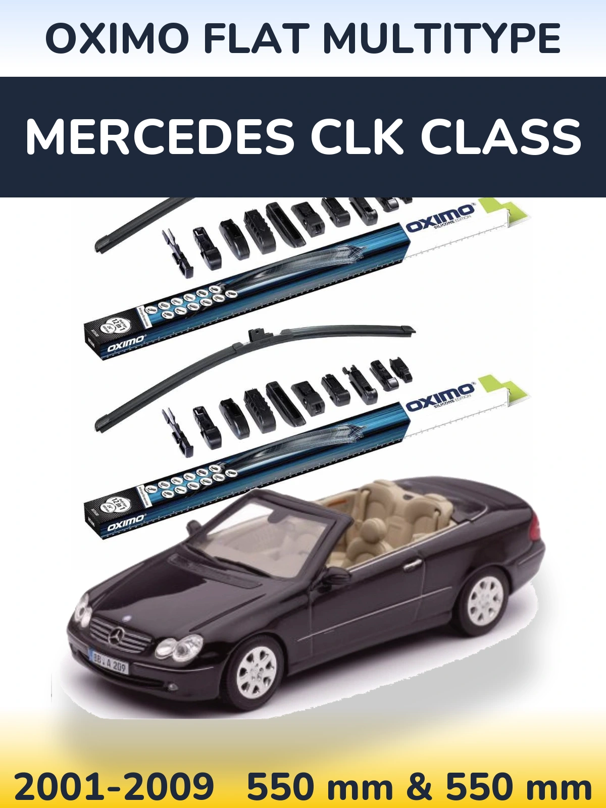 Komplet przednich wycieraczek Oximo Flat MultiType 550 & 550 mm do Mercedes Klasa CLK 2001-2009