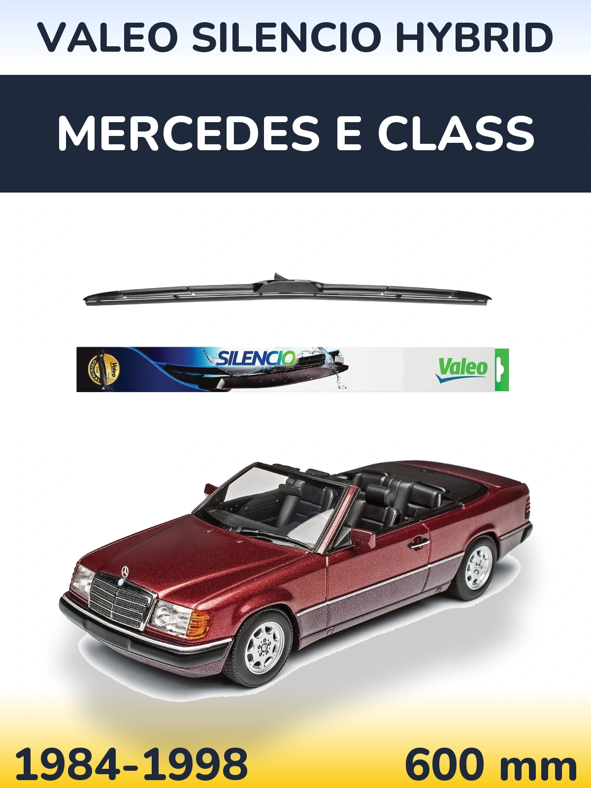 Przednia wycieraczka Valeo Silencio Hybrid 600 mm do Mercedes Klasa E 1984-1998