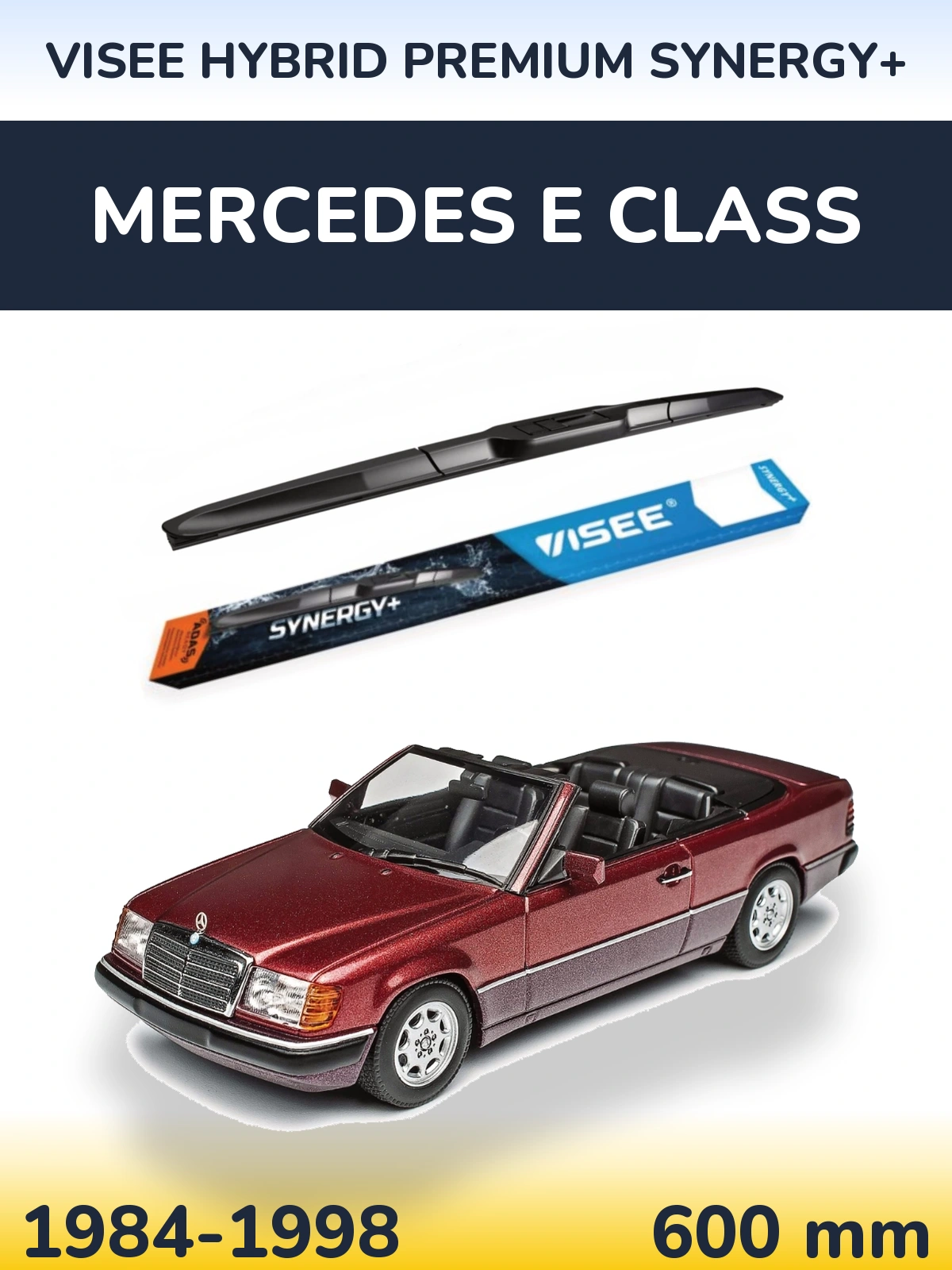 Передний дворник VISEE HYBRID PREMIUM SYNERGY+ 600 мм для Mercedes E Class 1984-1998