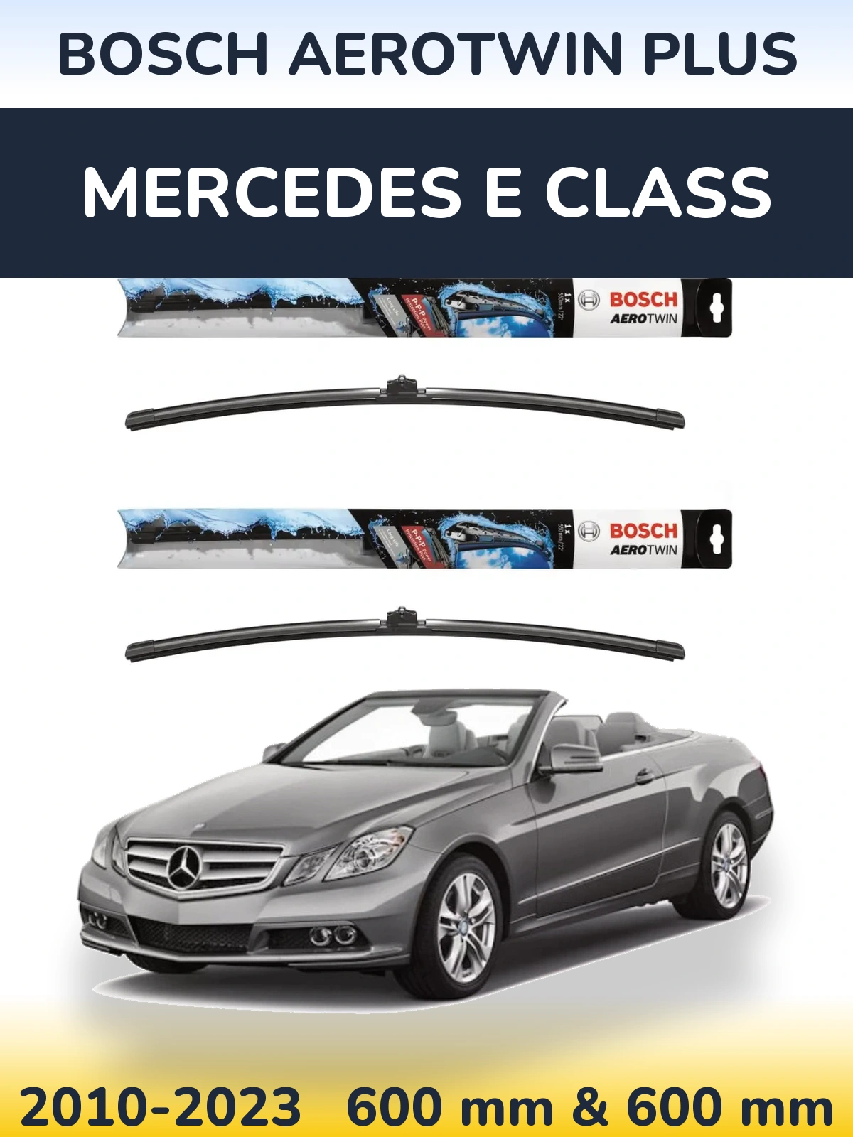 Komplet przednich wycieraczek BOSCH AeroTwin Plus 600 & 600 mm do Mercedes Klasa E 2010-2023