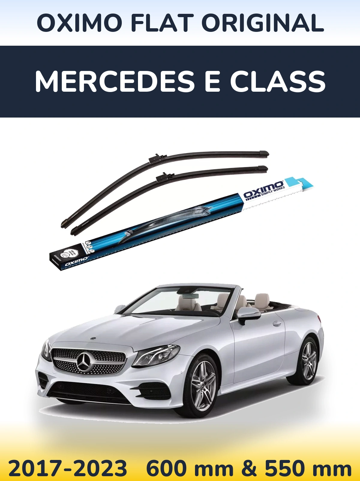 Комплект передніх щіток Oximo Flat Original 600 & 550 мм для Mercedes E Class 2017-2023