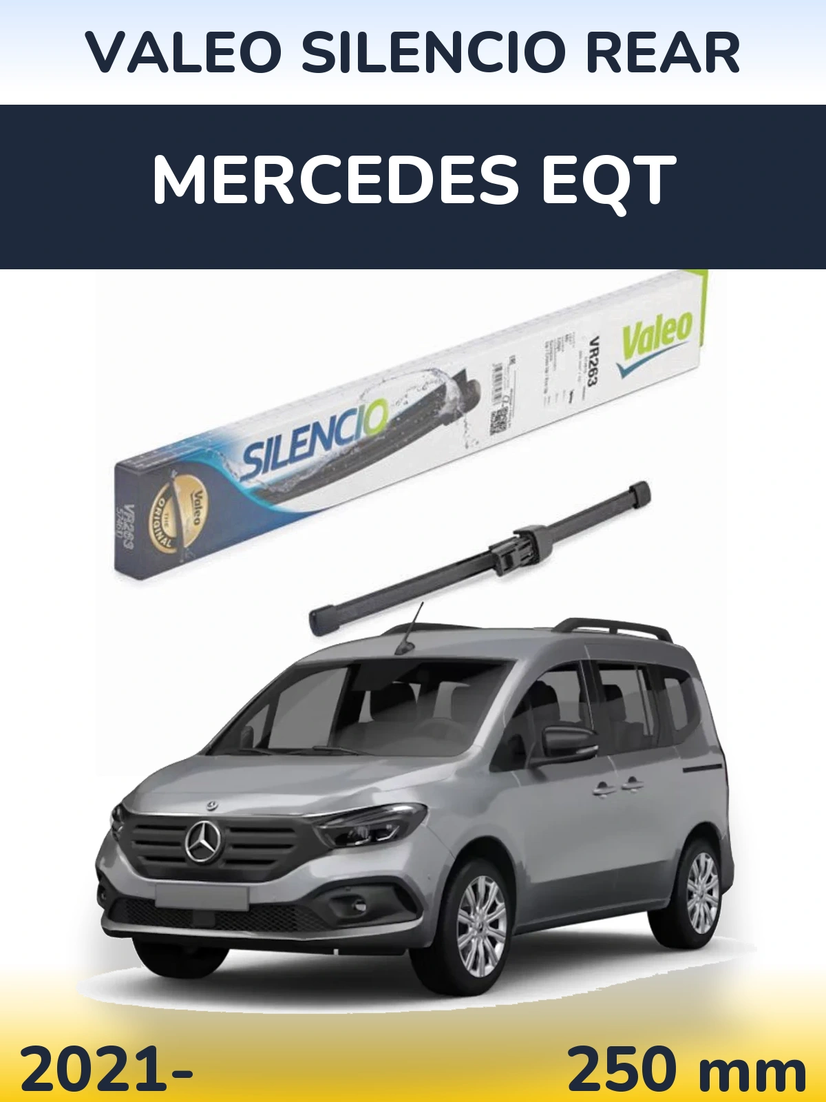 Rear wiper blade Valeo Silencio Rear 250 mm for Mercedes EQT 2021-2026