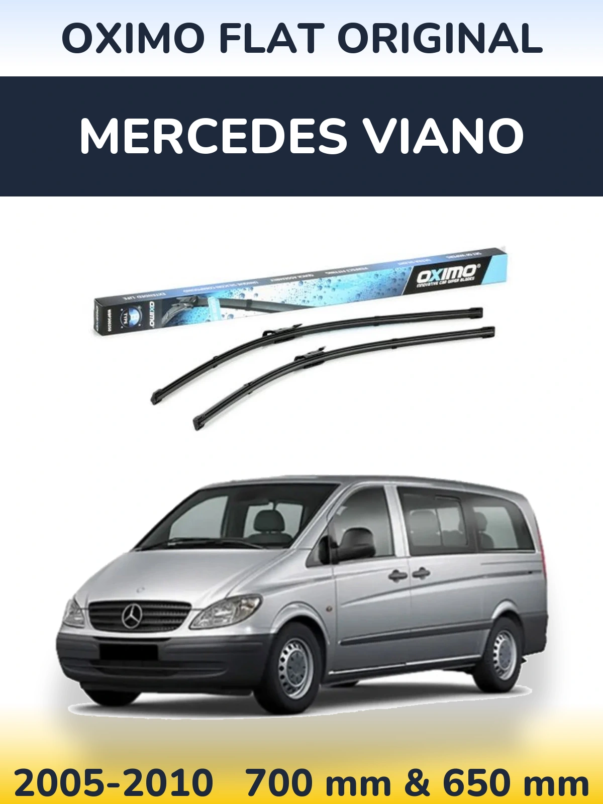 Komplet przednich wycieraczek Oximo Flat Original 700 & 650 mm do Mercedes Viano 2005-2010
