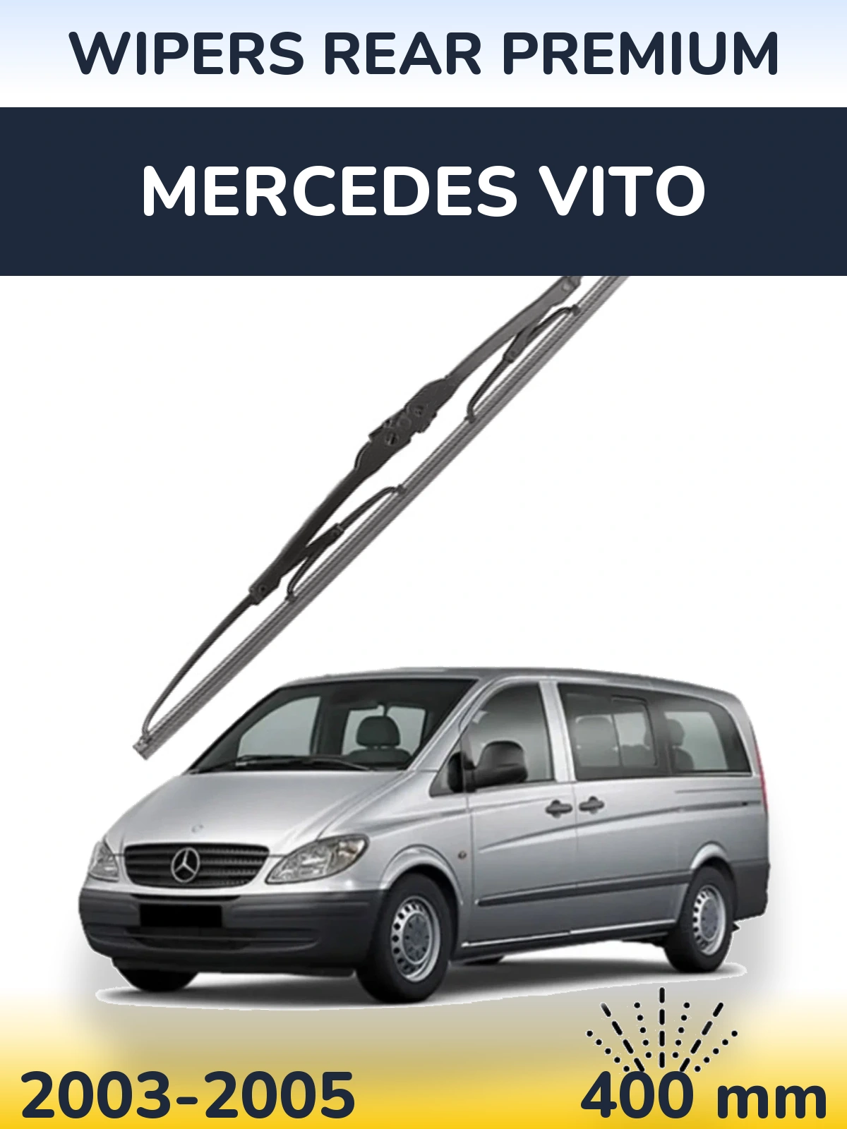 Задня щітка WIPERS REAR PREMIUM 400 мм для Mercedes Vito 2003-2005
