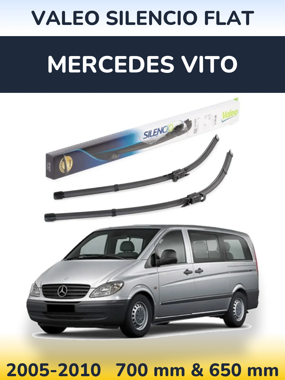 Комплект передних дворников Valeo Silencio Flat 700 & 650 мм для Mercedes Vito 2005-2010