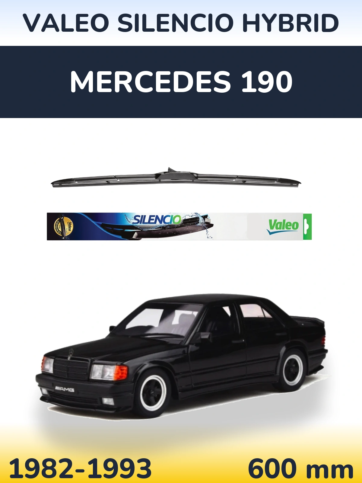 Przednia wycieraczka Valeo Silencio Hybrid 600 mm do Mercedes 190 1982-1993