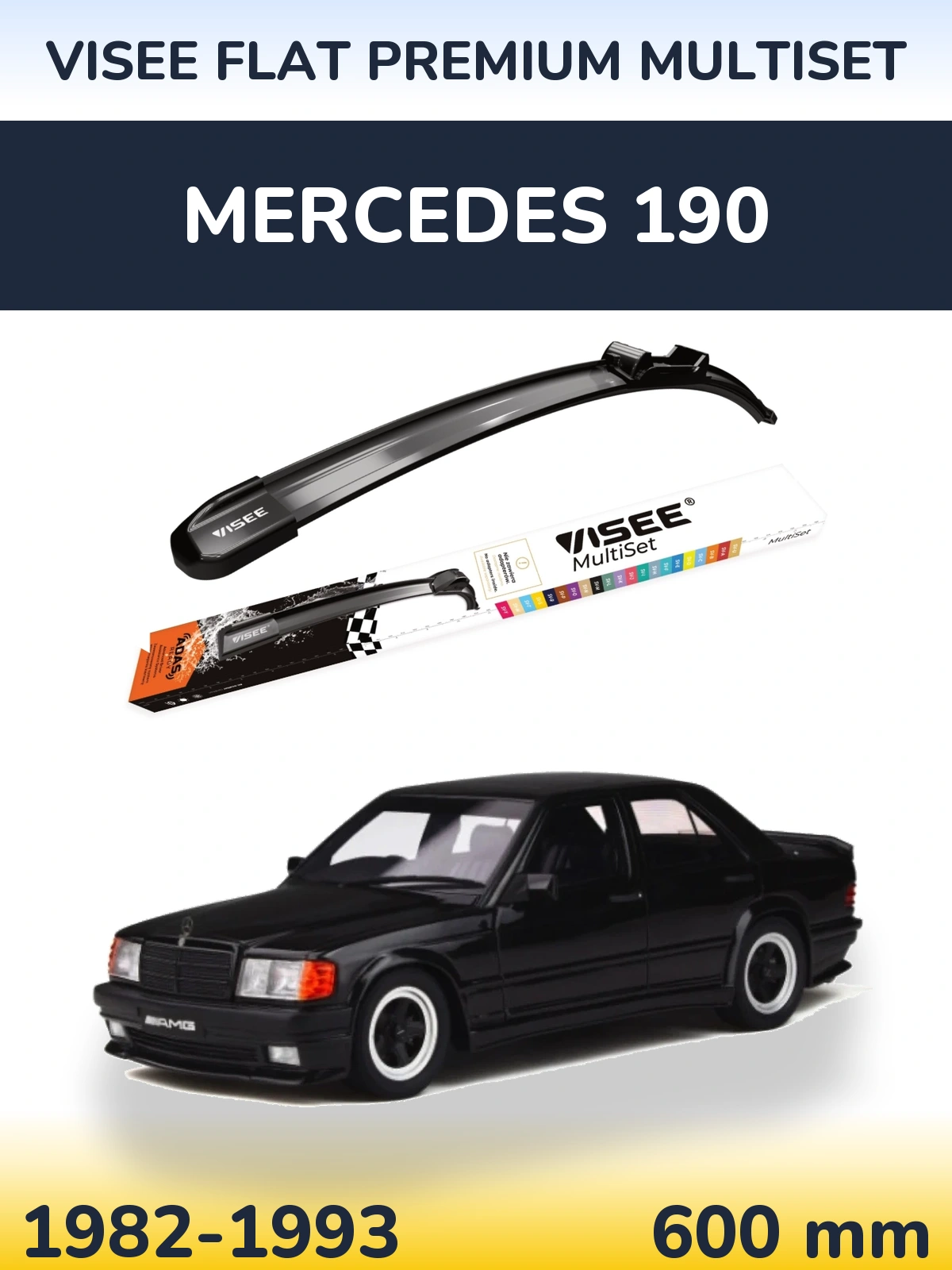 Передний дворник VISEE FLAT PREMIUM MultiSet 600 мм для Mercedes 190 1982-1993