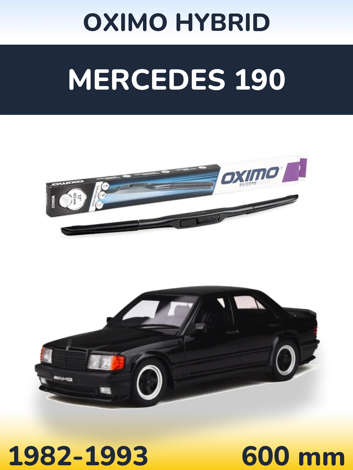 Przednia wycieraczka Oximo Hybrid 600 mm do Mercedes 190 1982-1993