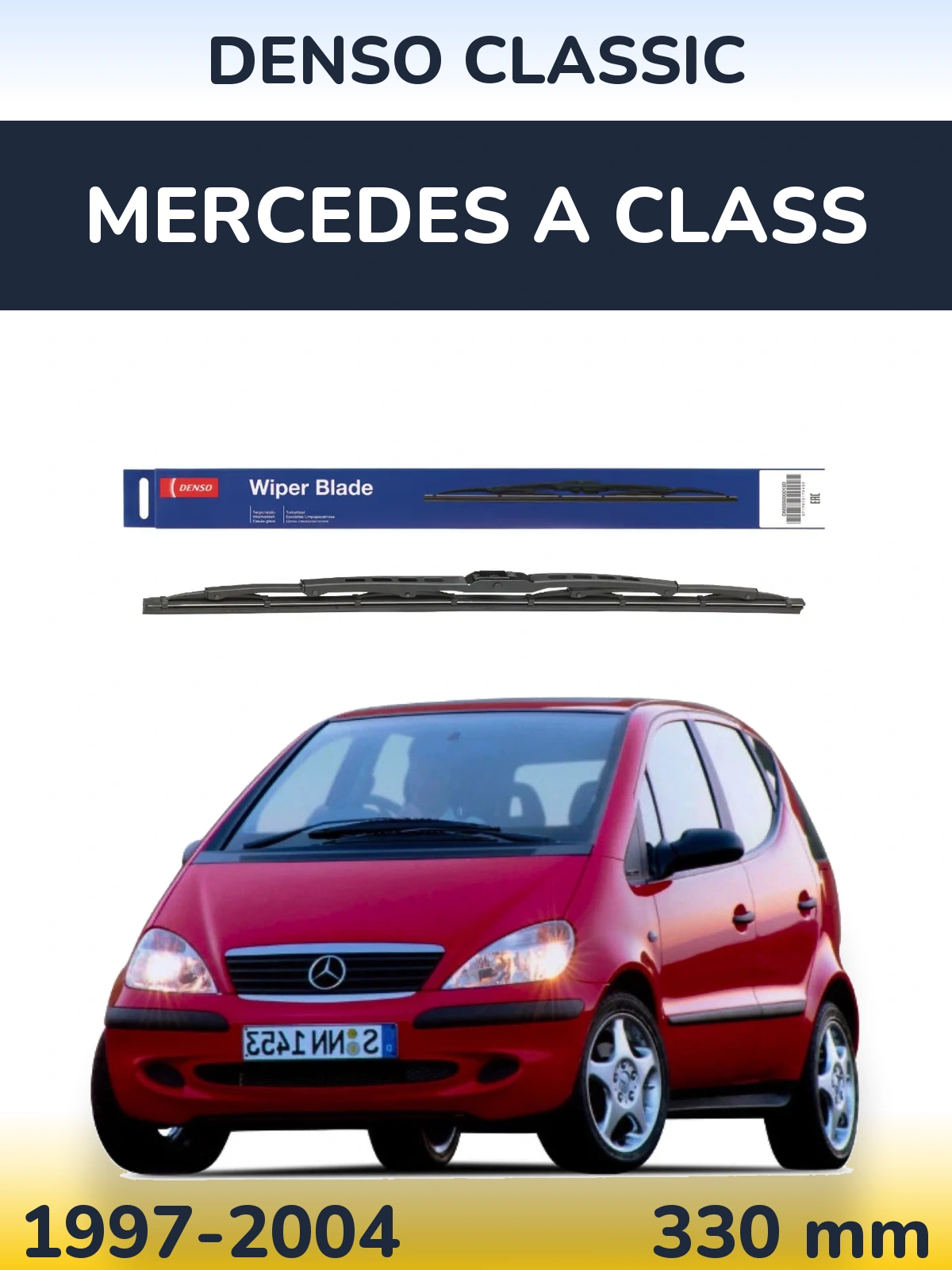 Rear wiper blade Denso Classic 330 mm for Mercedes A Class 1997-2004