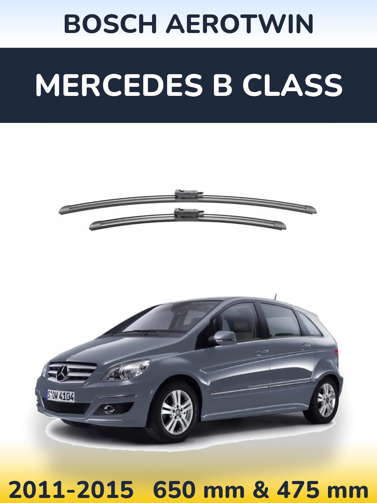 Komplet przednich wycieraczek BOSCH AeroTwin 650 & 475 mm do Mercedes Klasa B 2011-2015