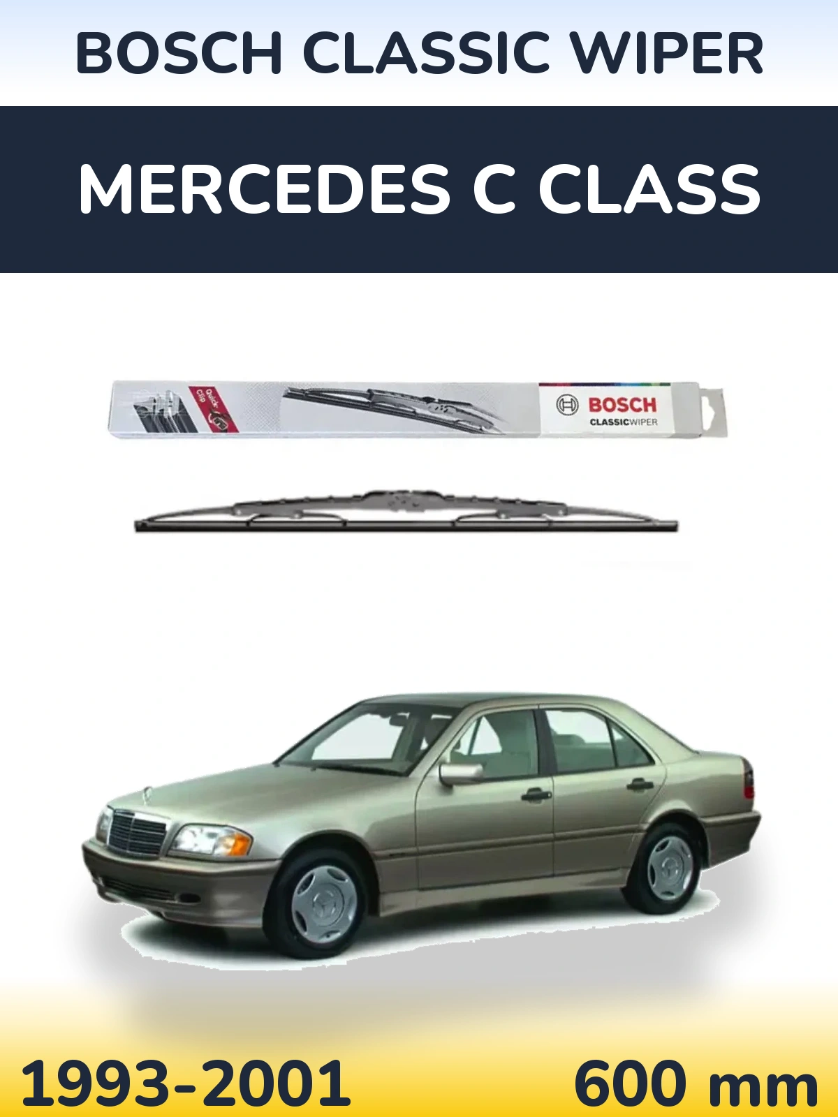 Przednia wycieraczka BOSCH Classic Wiper 600 mm do Mercedes Klasa C 1993-2001