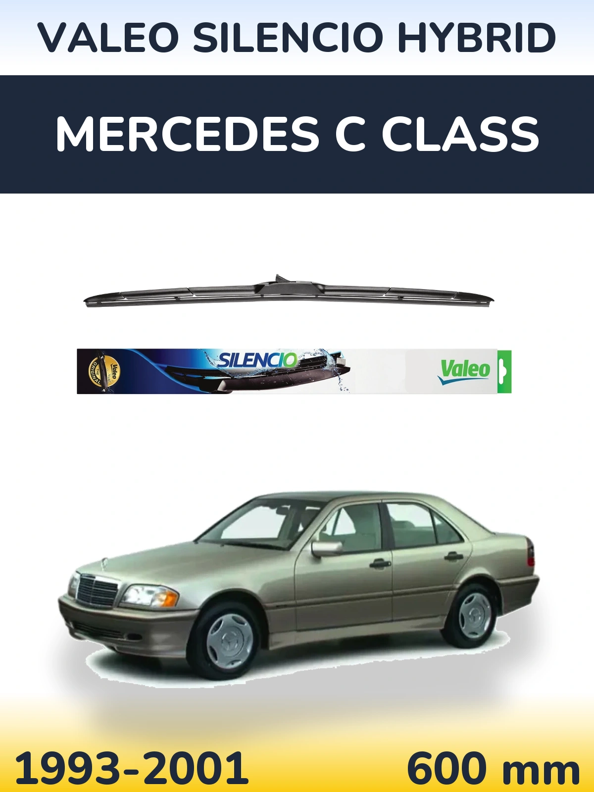 Przednia wycieraczka Valeo Silencio Hybrid 600 mm do Mercedes Klasa C 1993-2001