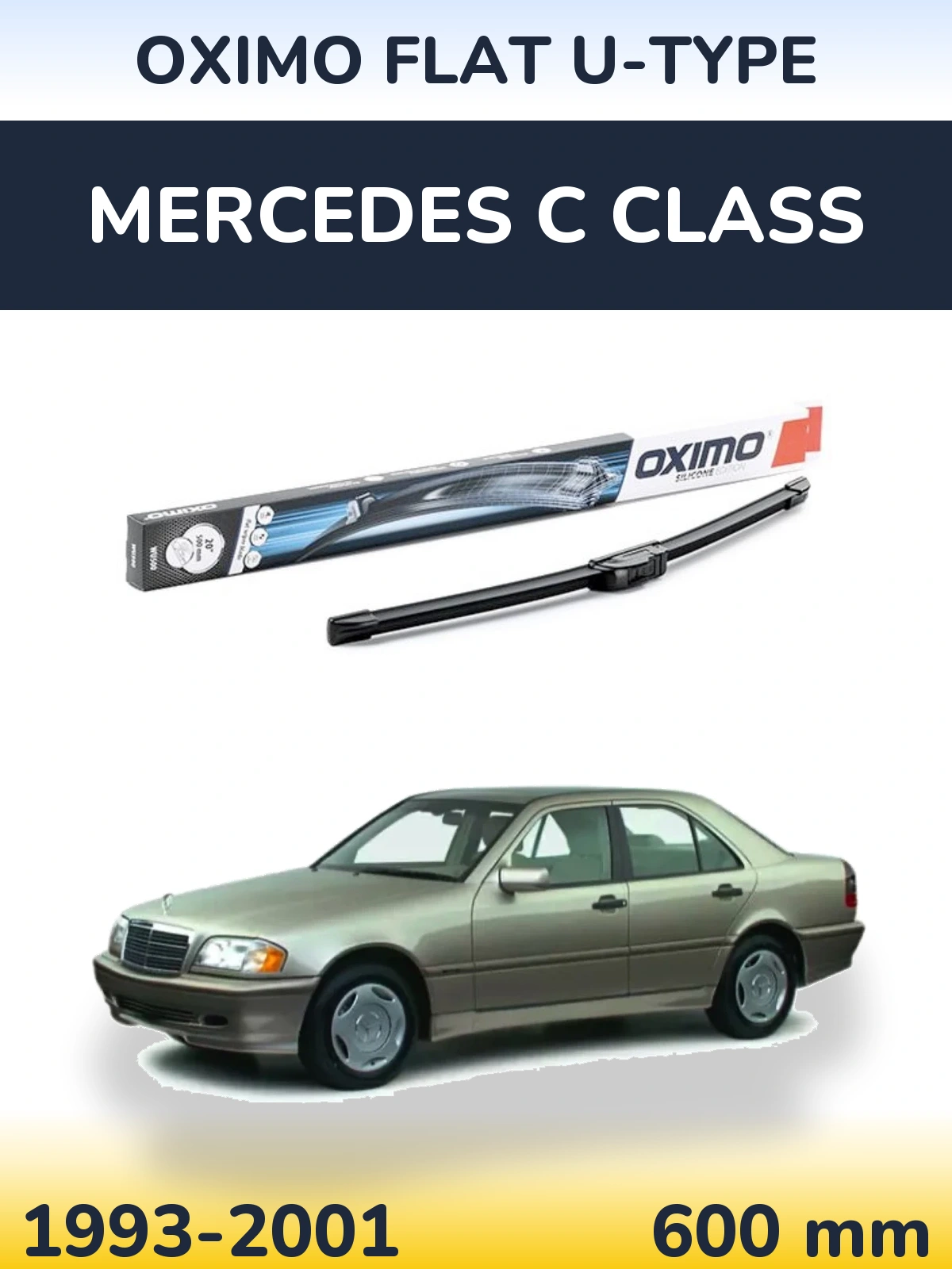 Передня щітка Oximo Flat U-type 600 мм для Mercedes C Class 1993-2001