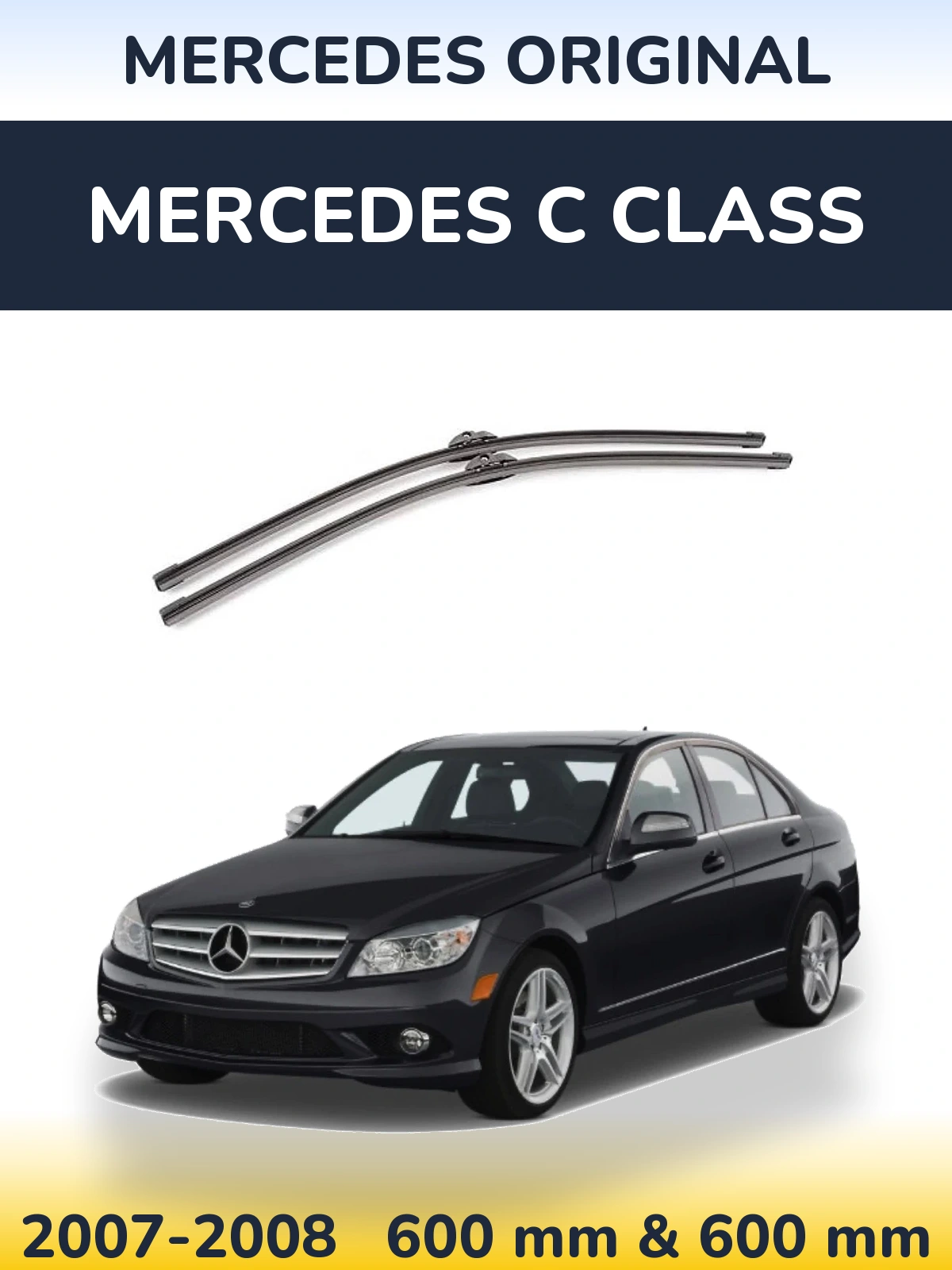 Komplet przednich wycieraczek Mercedes OEM Mercedes Original 600 & 600 mm do Mercedes Klasa C 2007-2008