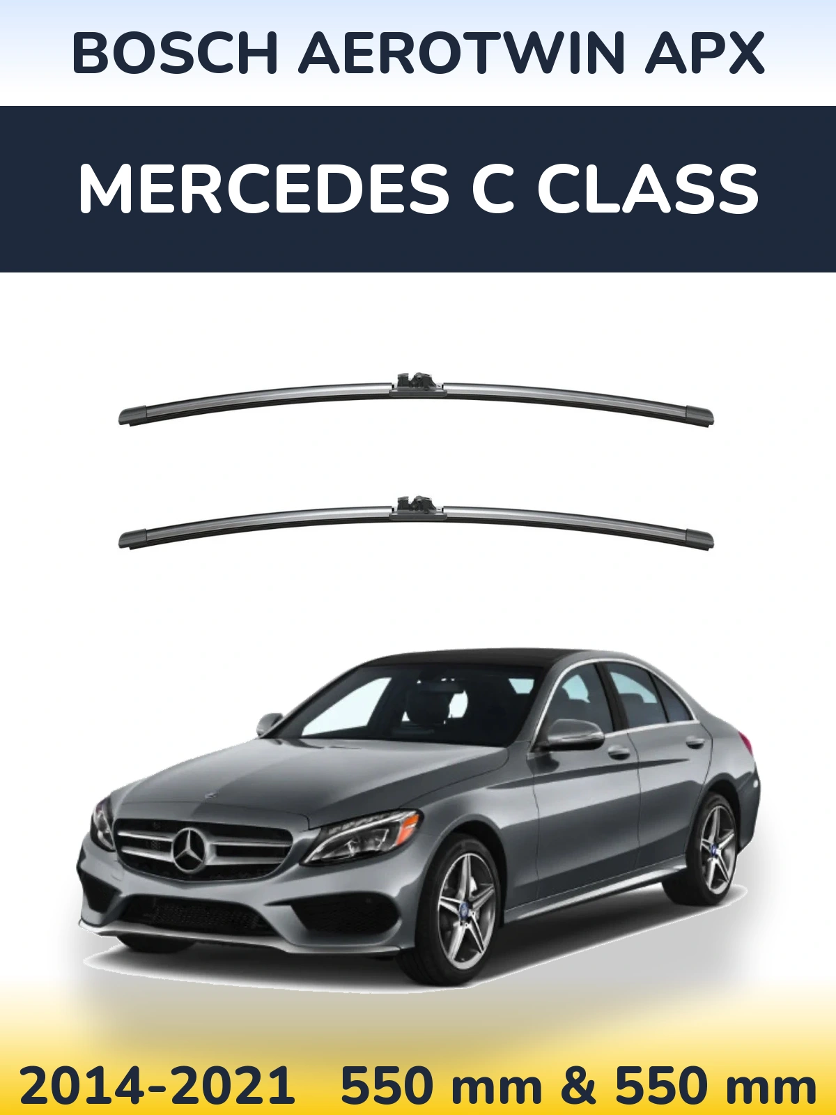 Komplet przednich wycieraczek BOSCH AeroTwin APX 550 & 550 mm do Mercedes Klasa C 2014-2021