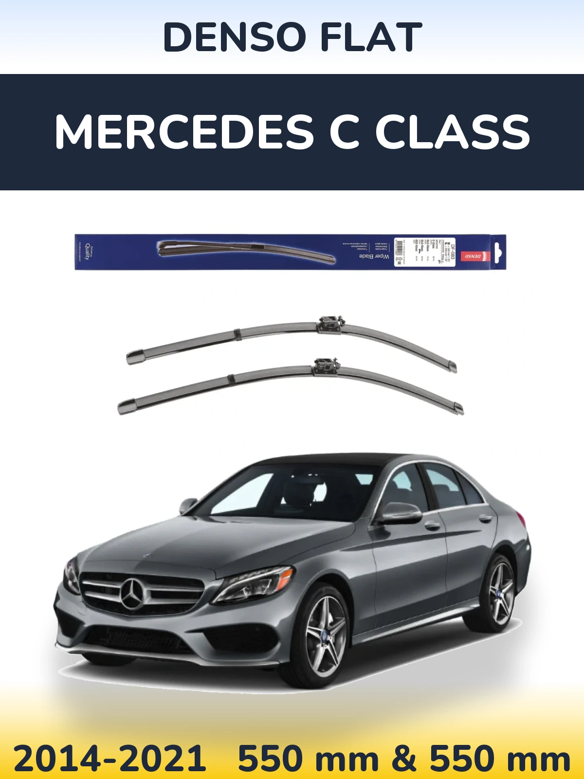 Komplet przednich wycieraczek Denso Flat 550 & 550 mm do Mercedes Klasa C 2014-2021