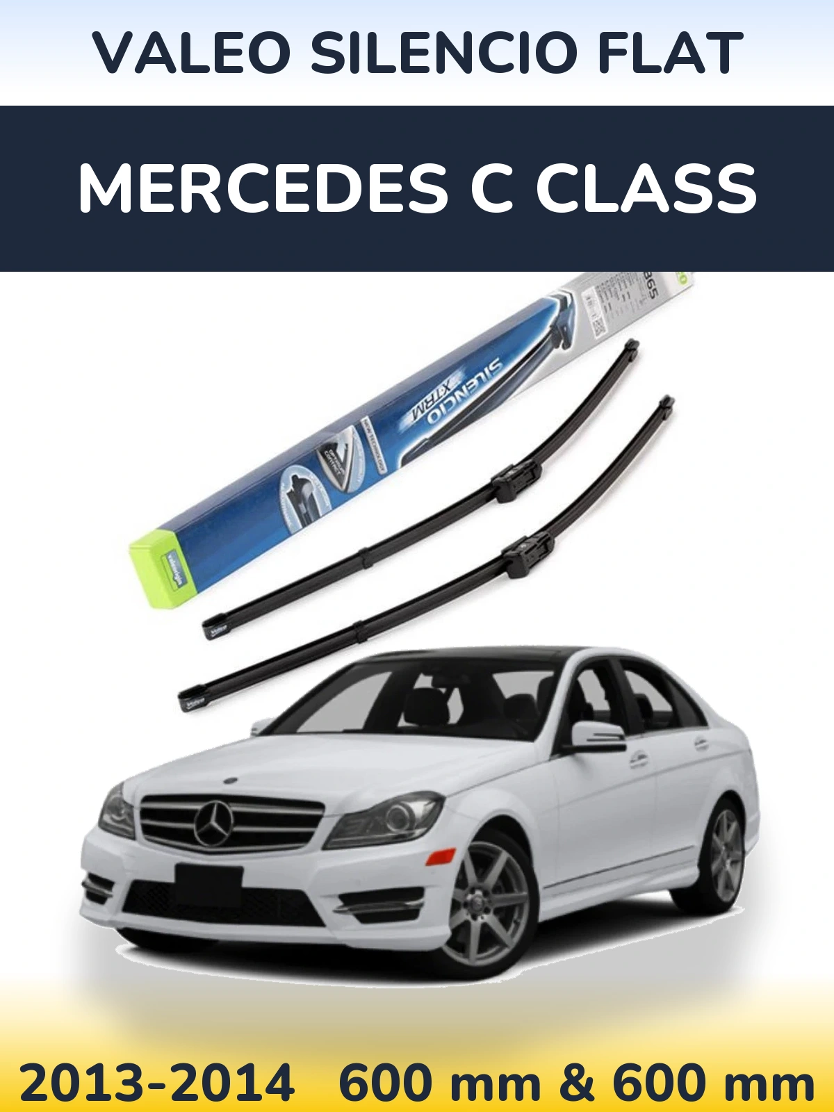 Комплект передних дворников Valeo Silencio Flat 600 & 600 мм для Mercedes C Class 2013-2014