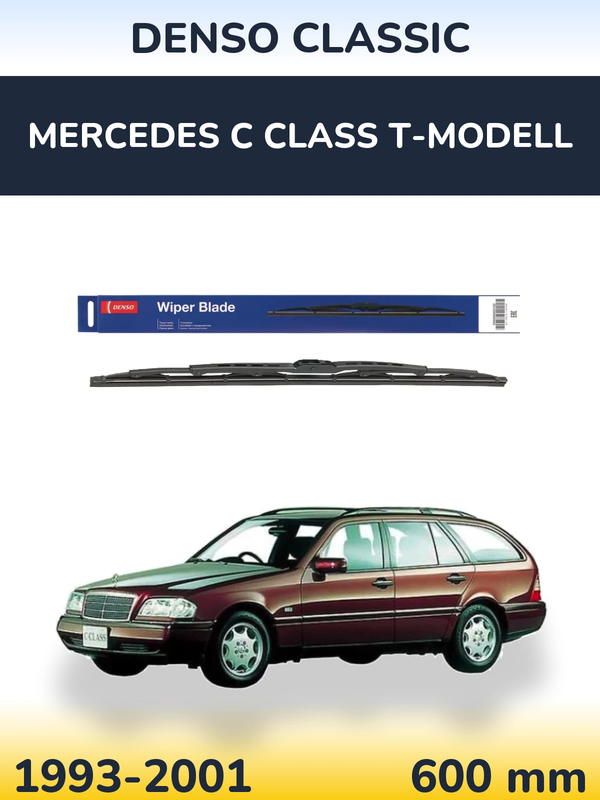 Передний дворник Denso Classic 600 мм для Mercedes C Class T-Модельl 1993-2001