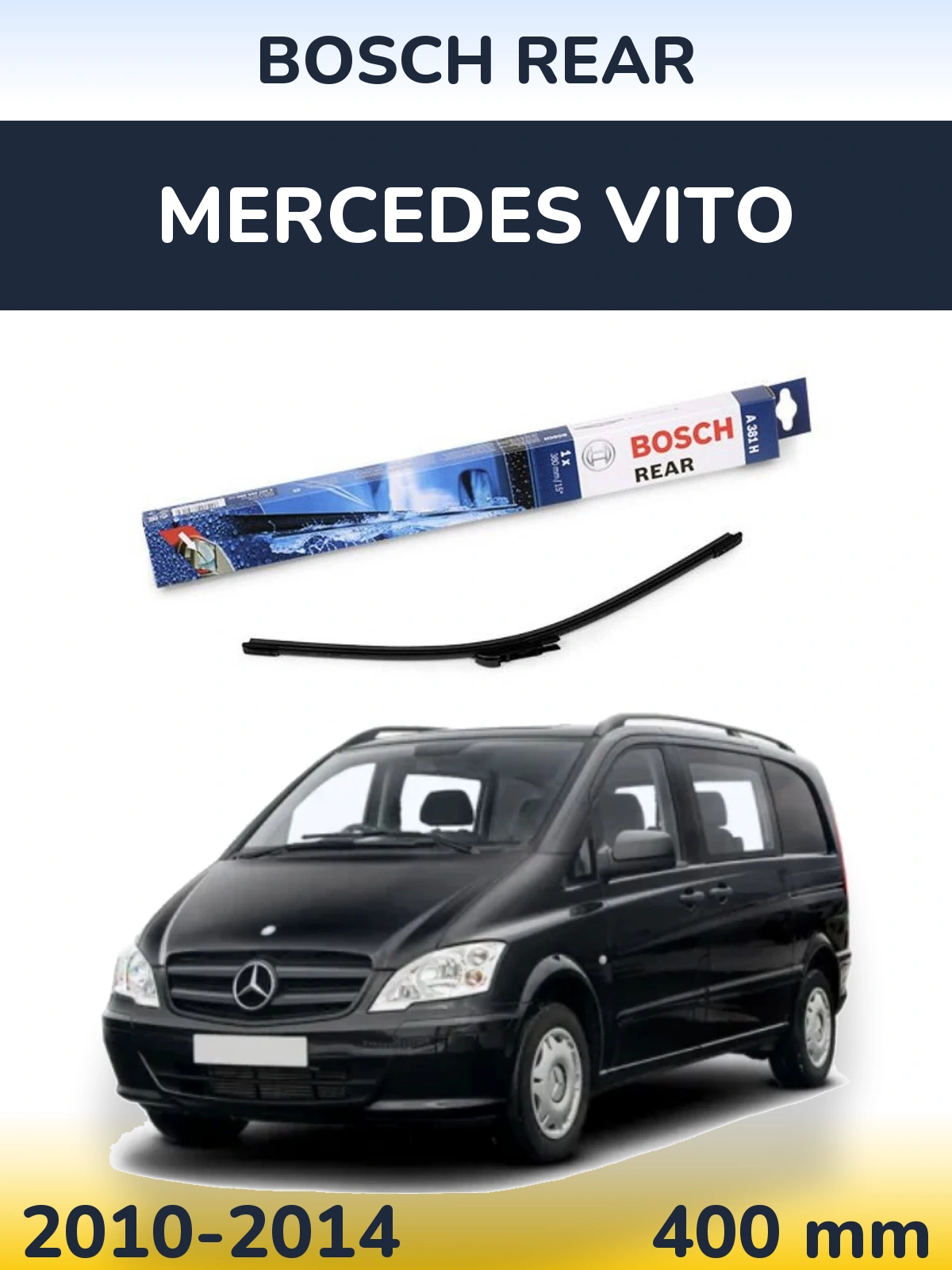 Rear wiper blade BOSCH Rear 380 mm for Mercedes Vito 2010-2014