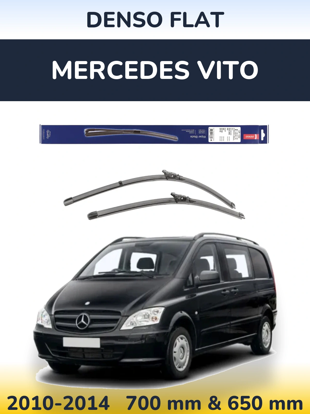 Komplet przednich wycieraczek Denso Flat 700 & 650 mm do Mercedes Vito 2010-2014