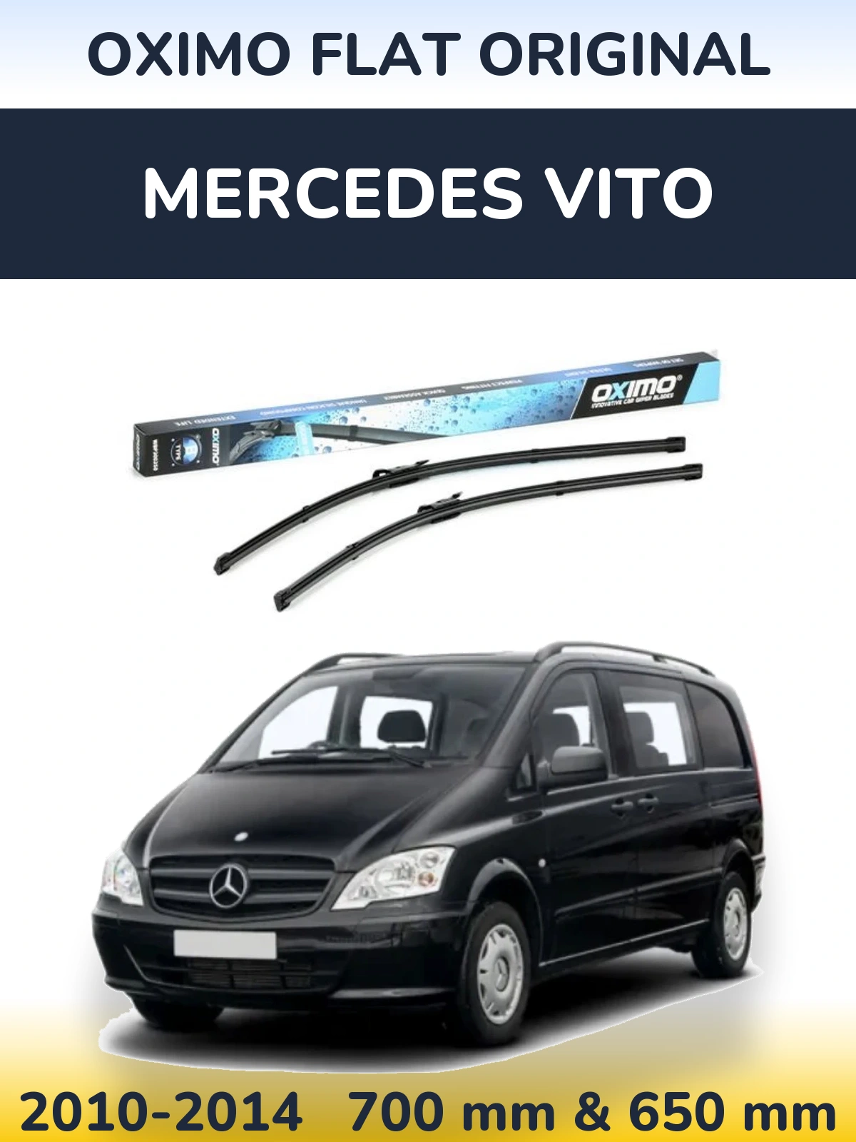 Комплект передніх щіток Oximo Flat Original 700 & 650 мм для Mercedes Vito 2010-2014