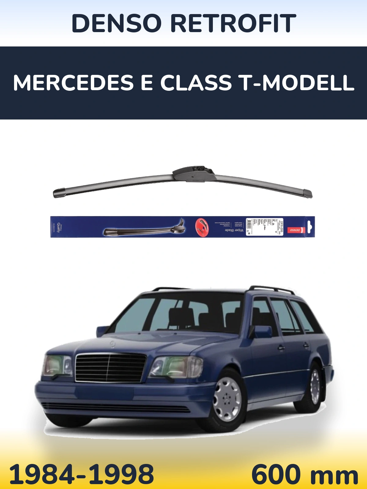 Front wiper blade Denso Retrofit 600 mm for Mercedes E Class T-Modell 1984-1998