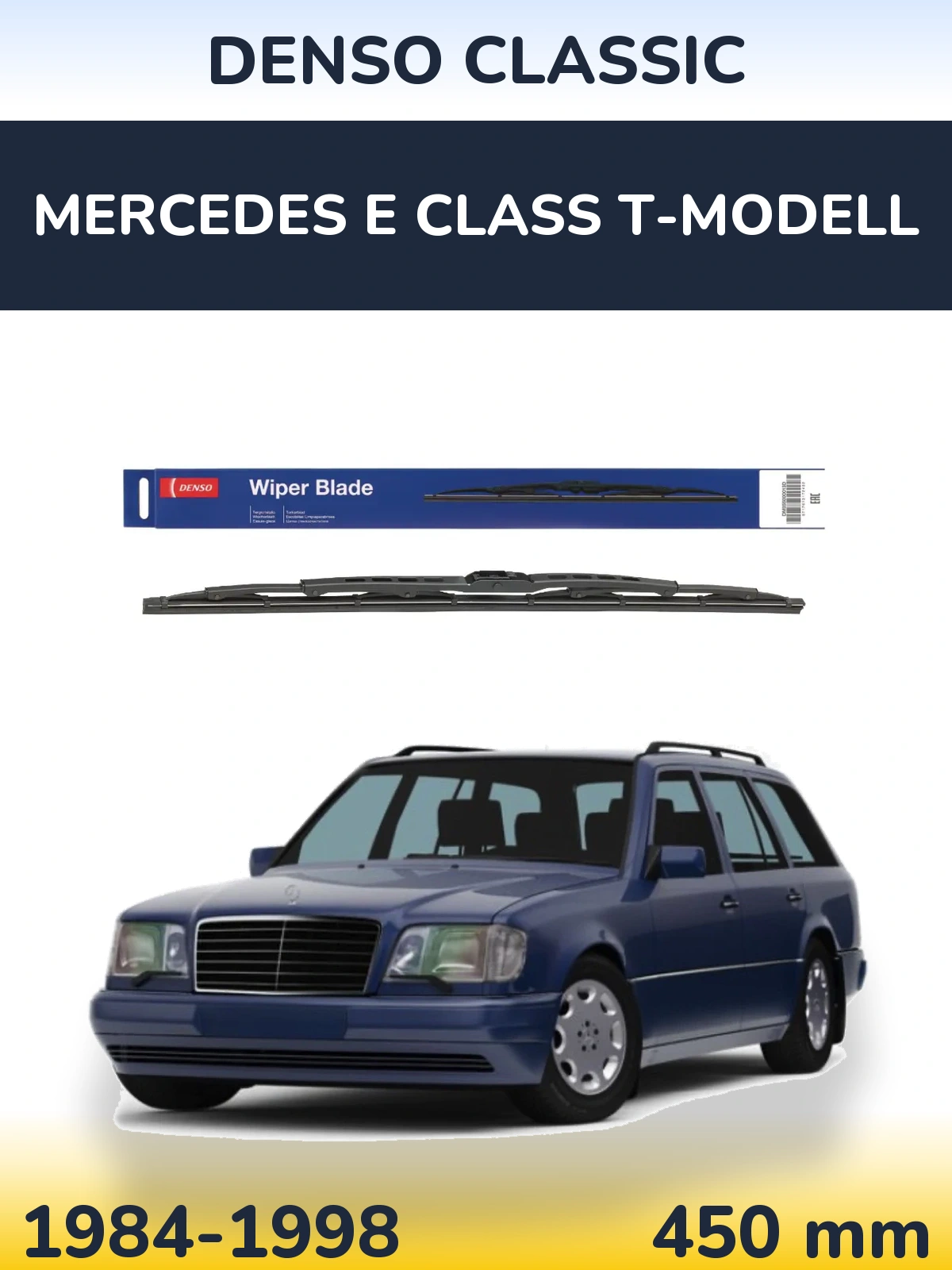 Rear wiper blade Denso Classic 450 mm for Mercedes E Class T-Modelisl 1984-1998
