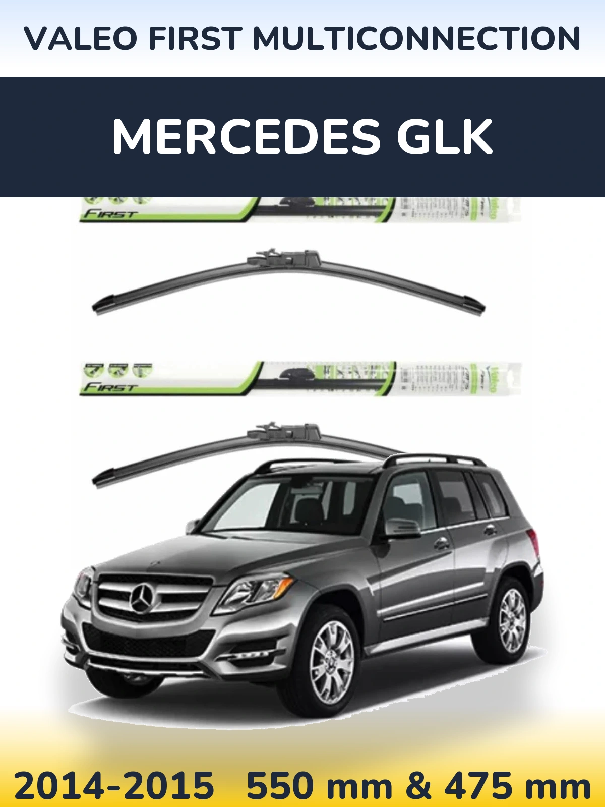Комплект передних дворников Valeo First MultiConnection 550 & 475 мм для Mercedes GLK 2014-2015