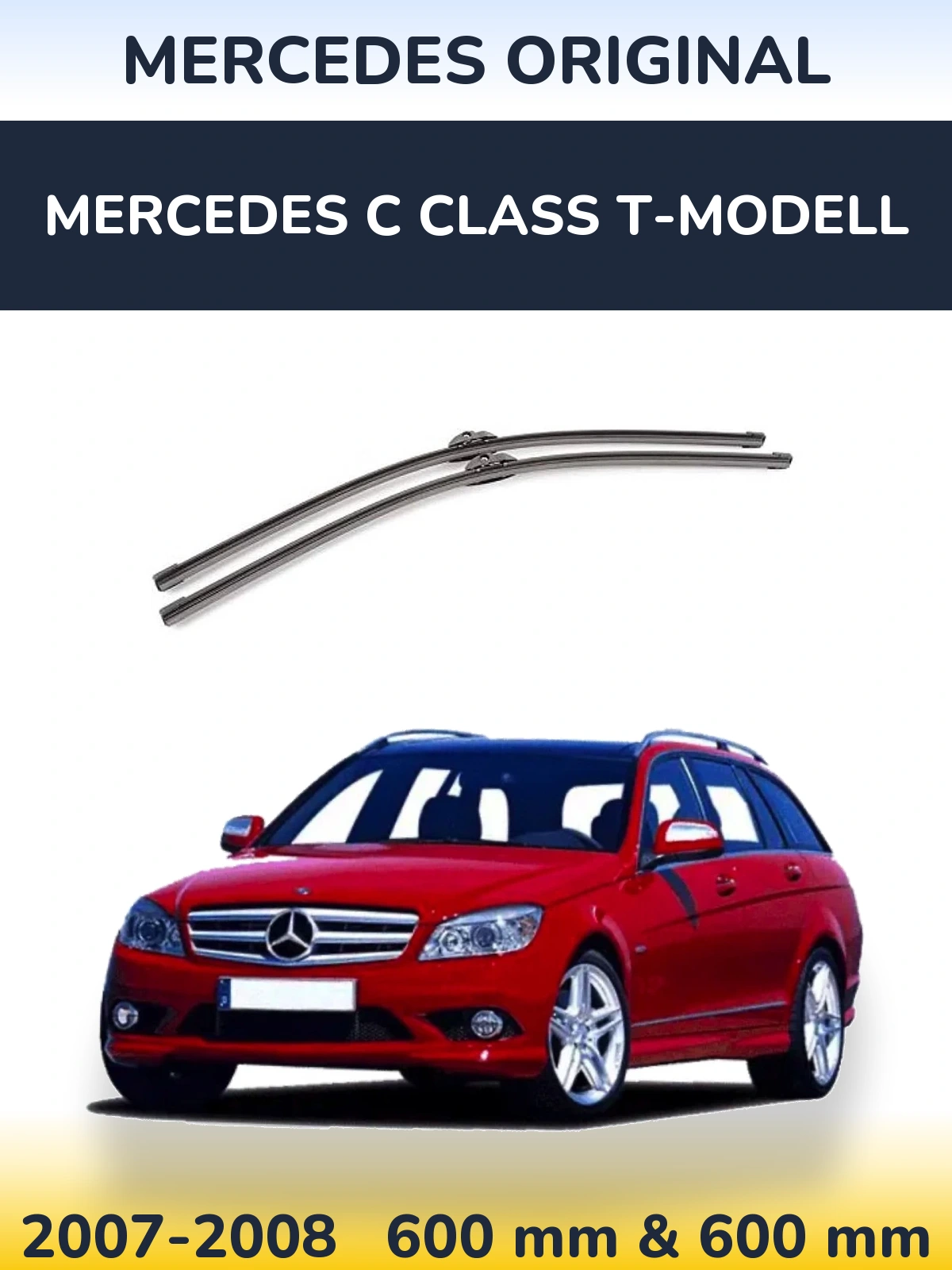Комплект передніх щіток Mercedes OEM Mercedes Original 600 & 600 мм для Mercedes C Class T-Модельl 2007-2008