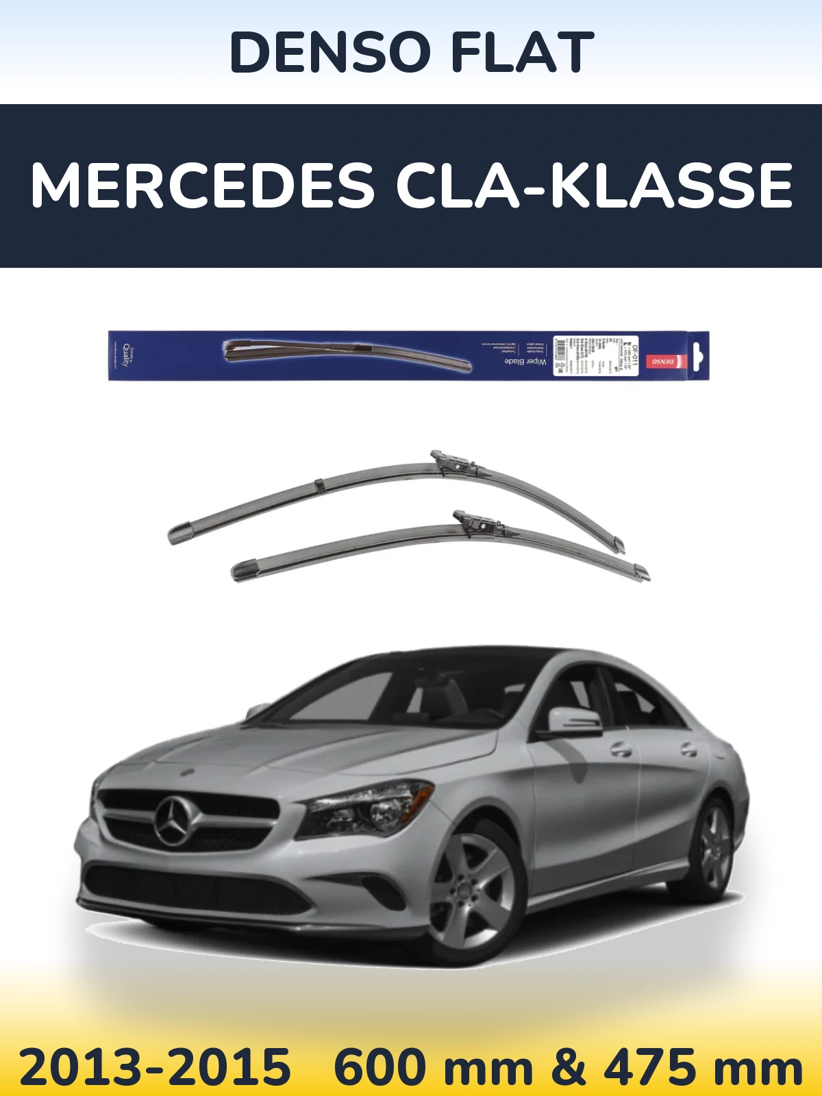 Комплект передних дворников Denso Flat 600 & 475 мм для Mercedes CLA-Klasse 2013-2015