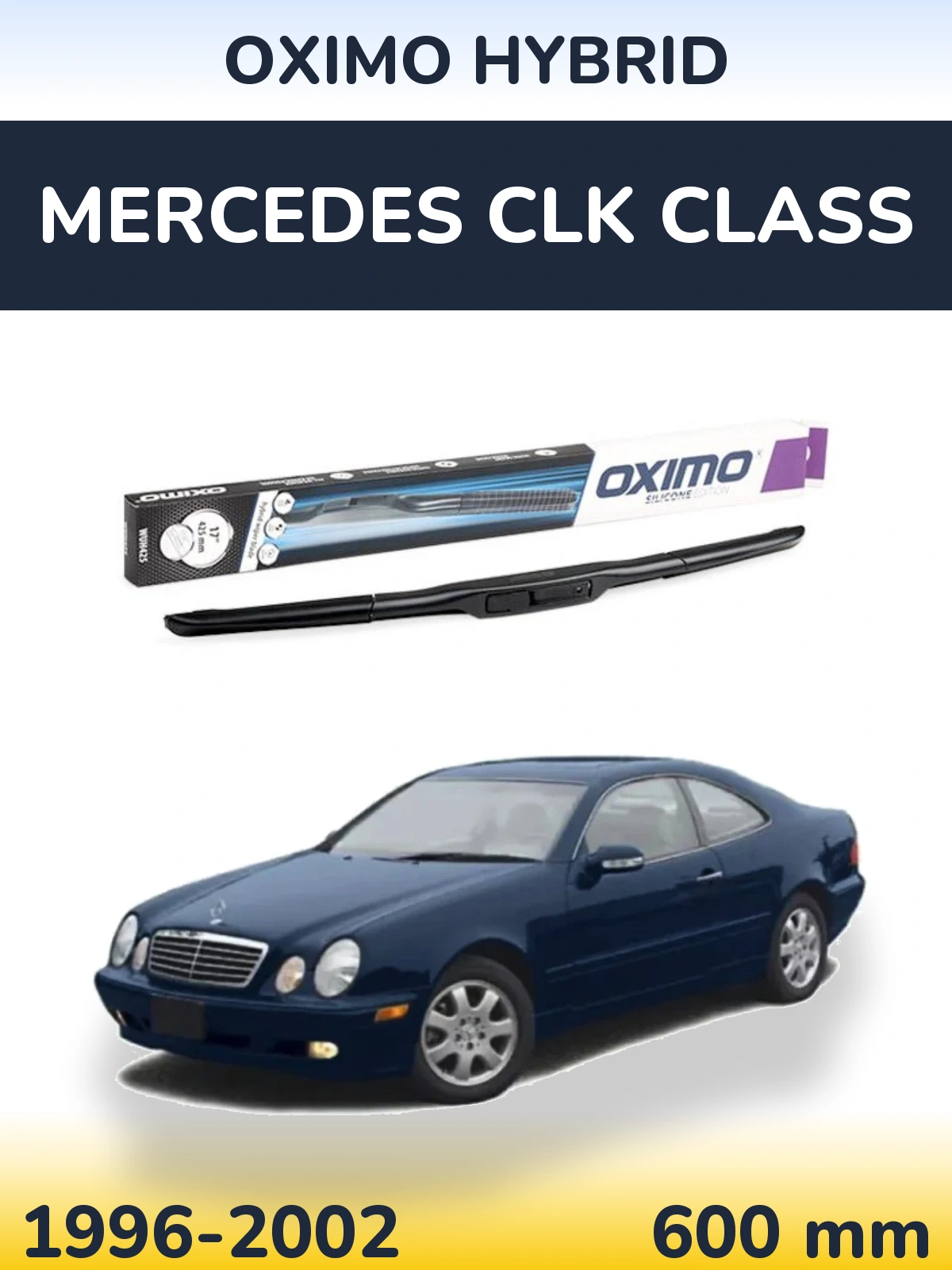 Front wiper blade Oximo Hybrid 600 mm for Mercedes CLK Class 1996-2002