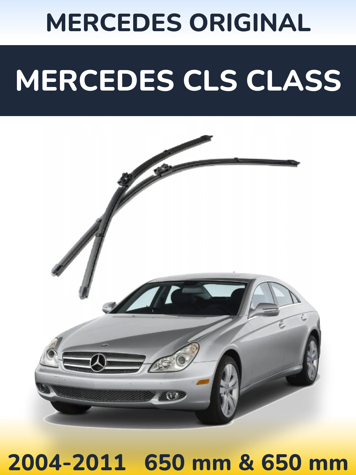 Front wiper blade set Mercedes OEM Mercedes Original 650 & 650 mm for Mercedes CLS Class 2004-2011