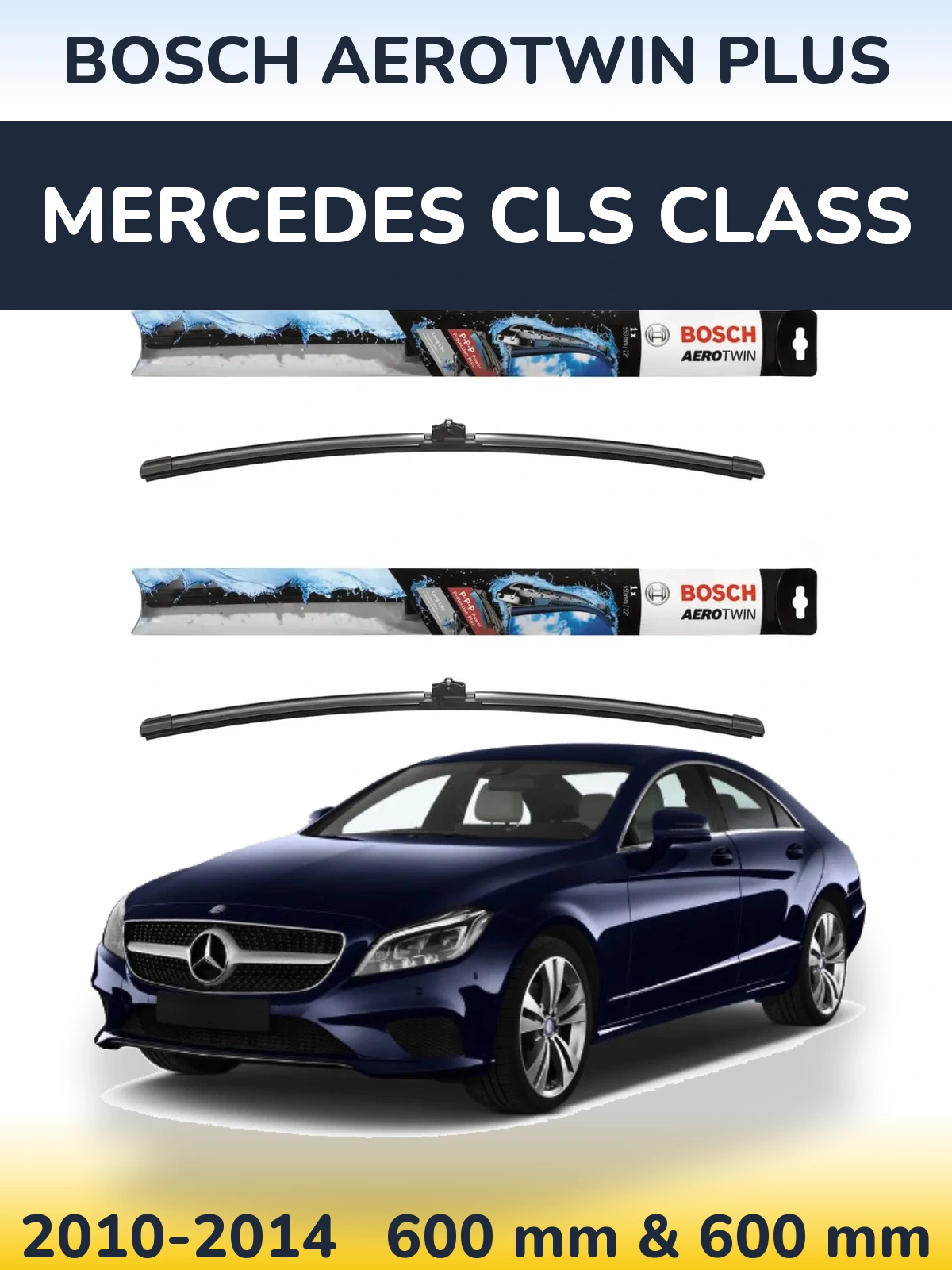 Комплект передніх щіток BOSCH AeroTwin Plus 600 & 600 мм для Mercedes CLS Class 2010-2014